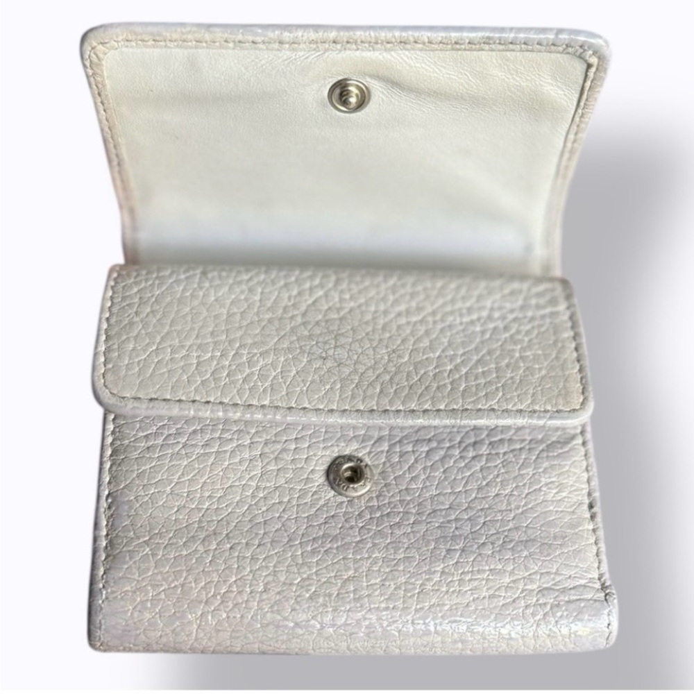 Prada Vitello Dino Leather Mini Wallet - Metallic Silver with COA - Picture 14 of 16